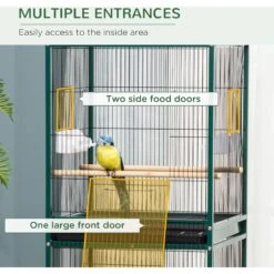 PawHut 55-in 2-in1 Aviary Bird Cage, Green 17 PawHut 55-in 2-in1 Aviary Bird Cage, Green -Sunny Decor Shop 660966 PT6. AC SS1800 V1664833363