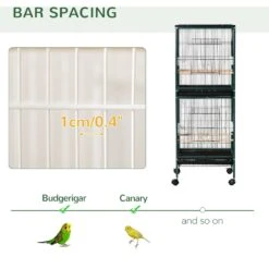 PawHut 55-in 2-in1 Aviary Bird Cage, Green 19 PawHut 55-in 2-in1 Aviary Bird Cage, Green -Sunny Decor Shop 660966 PT8. AC SS1800 V1664891775