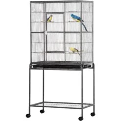 PawHut 30-in Rolling Metal Bird Cage, Black & Gray -Sunny Decor Shop 660998 PT1. AC SS1800 V1664833489