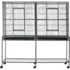 PawHut 65-in Double Rolling Metal Bird Cage, Black & Gray -Sunny Decor Shop 661014 MAIN. AC SS1800 V1664816634