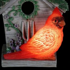 Exhart Solar Cardinal Hanging Bird House -Sunny Decor Shop 681006 PT4. AC SS1800 V1696538122