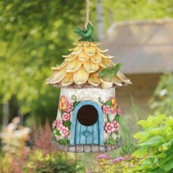 Exhart Solar Hand Painted Fairy House Hanging Bird House -Sunny Decor Shop 681022 PT2. AC SS1800 V1666297604