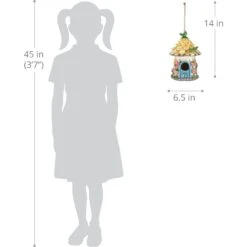 Exhart Solar Hand Painted Fairy House Hanging Bird House -Sunny Decor Shop 681022 PT3. AC SS1800 V1666299302