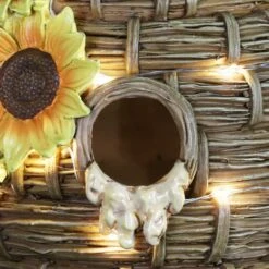 Exhart Solar Sunflower Hand Painted Bee Hive Hanging Bird House 15 Exhart Solar Sunflower Hand Painted Bee Hive Hanging Bird House -Sunny Decor Shop 681038 PT4. AC SS1800 V1696538121