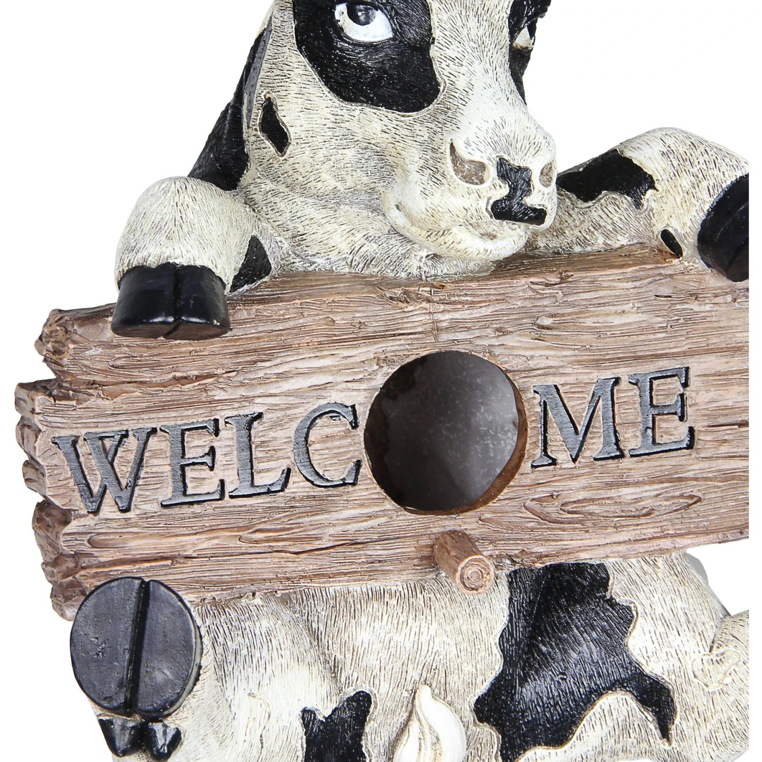 Exhart Hand Painted Cow With Welcome Sign Hanging Resin Bird House 8 Exhart Hand Painted Cow With Welcome Sign Hanging Resin Bird House - Image 6