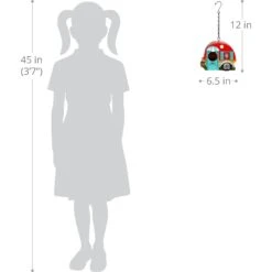 Exhart Hand Painted Hanging Camping Trailer Resin Bird House, Red/Blue -Sunny Decor Shop 681102 PT2. AC SS1800 V1666297220