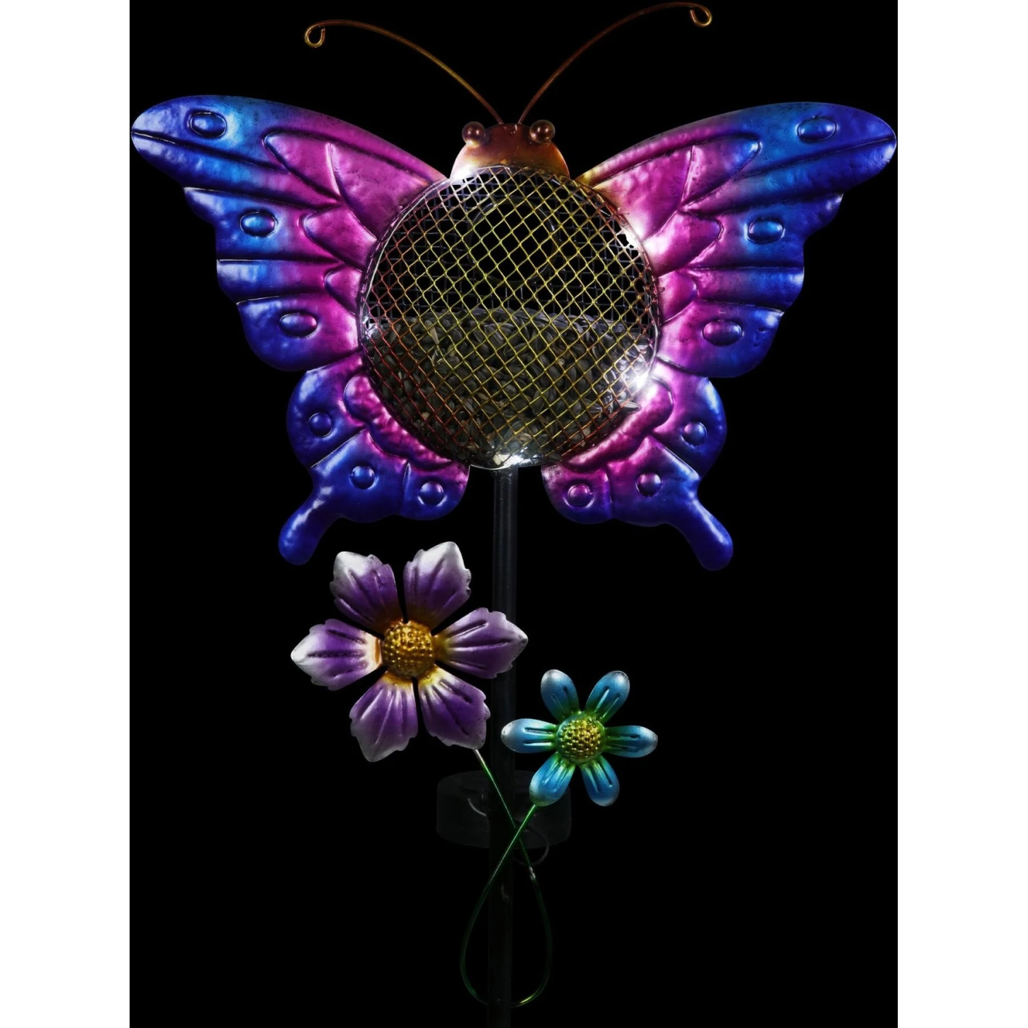 Exhart Solar Hand Painted Butterfly Metal Mesh Pellet Bird Feeder Garden Stake 9 Exhart Solar Hand Painted Butterfly Metal Mesh Pellet Bird Feeder Garden Stake - Image 7