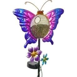 Exhart Solar Hand Painted Butterfly Metal Mesh Pellet Bird Feeder Garden Stake 18 Exhart Solar Hand Painted Butterfly Metal Mesh Pellet Bird Feeder Garden Stake -Sunny Decor Shop 681118 PT7. AC SS1800 V1696538120
