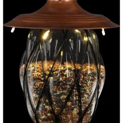 Exhart Solar Bronze Metal & Glass Bird Feeder -Sunny Decor Shop 681190 PT4. AC SS1800 V1666296946