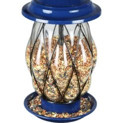 Exhart Metal Wire & Glass Bird Feeder, Blue -Sunny Decor Shop 681206 PT3. AC SS1800 V1666299042