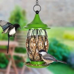 Exhart Celadon Metal Wire & Glass Bird Feeder, Green -Sunny Decor Shop 681222 PT1. AC SS1800 V1695660228