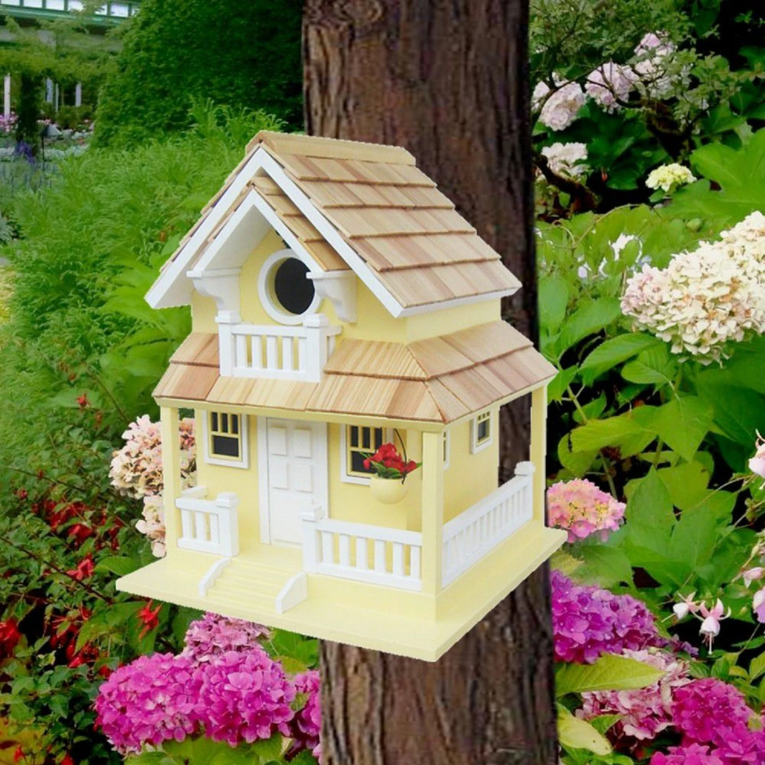 Home Bazaar Backyard Bird Cottage, Yellow 4 Home Bazaar Backyard Bird Cottage, Yellow - Image 2