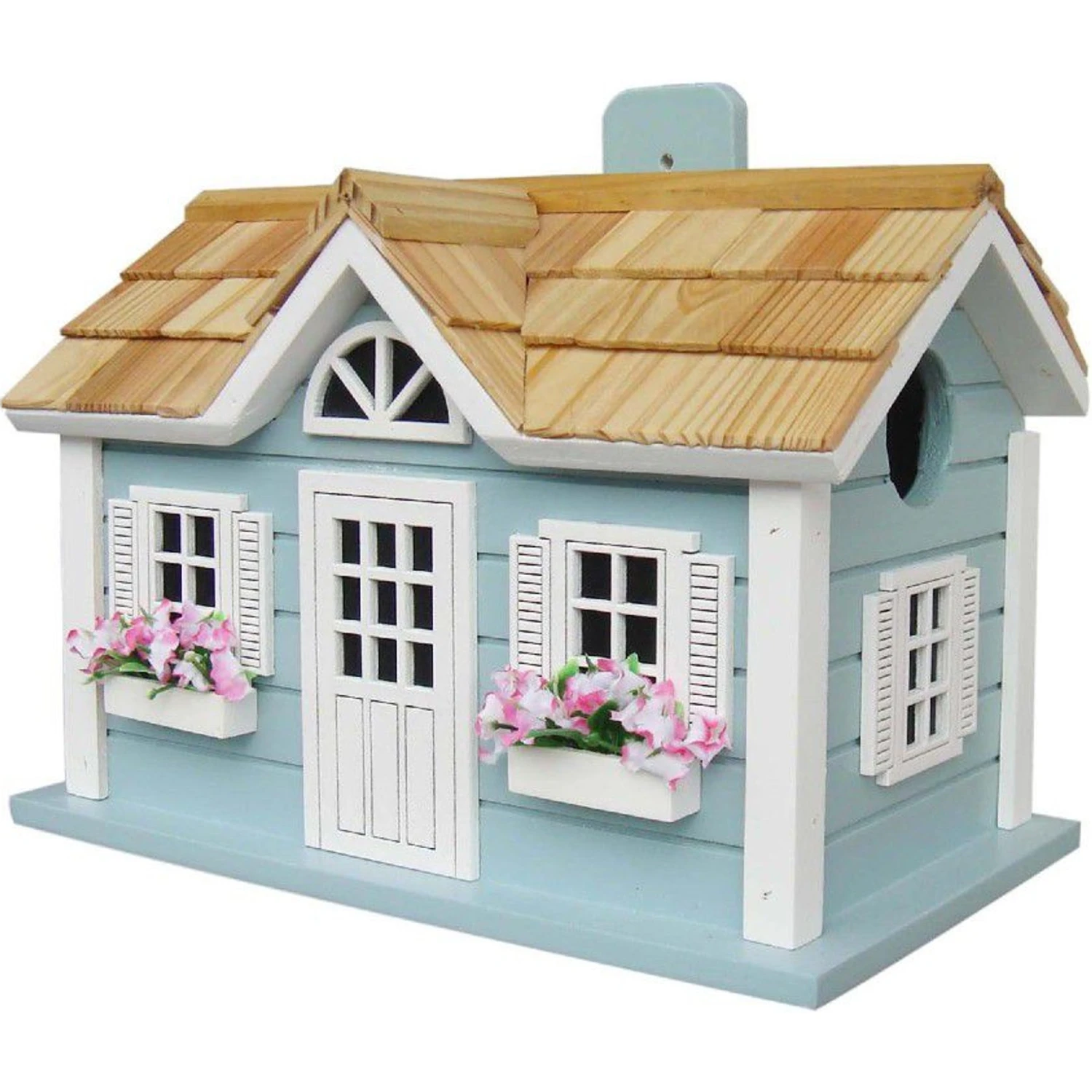 Home Bazaar Nantucket Cottage Birdhouse, Blue 3 Home Bazaar Nantucket Cottage Birdhouse, Blue