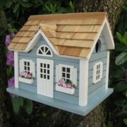 Home Bazaar Nantucket Cottage Birdhouse, Blue 7 Home Bazaar Nantucket Cottage Birdhouse, Blue -Sunny Decor Shop 682470 PT2. AC SS1800 V1670957536