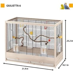 Ferplast Giulietta 6 Wooden Canary & Finch Bird Cage -Sunny Decor Shop 724390 PT1. AC SS1800 V1669674194