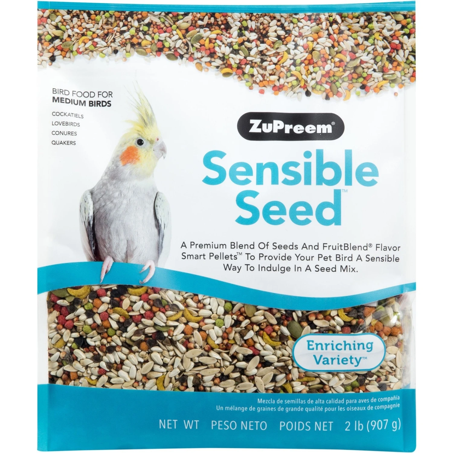 ZuPreem FruitBlend Flavor With Natural Flavors Daily Medium Bird Food & ZuPreem Sensible Seed Medium Bird Food, 2-lb Bag 7 ZuPreem FruitBlend Flavor With Natural Flavors Daily Medium Bird Food & ZuPreem Sensible Seed Medium Bird Food, 2-lb Bag - Image 5