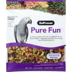 ZuPreem FruitBlend Flavor With Natural Flavors Daily Parrot & Conure Bird Food & ZuPreem Pure Fun Parrot & Conure Bird Food, 2-lb Bag -Sunny Decor Shop 760150 PT5. AC SS1800 V1674232392