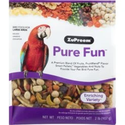 ZuPreem FruitBlend Flavor With Natural Flavors Daily Large Bird Food & ZuPreem Pure Fun Large Bird Dry Food, 2-lb Bag -Sunny Decor Shop 763102 PT5. AC SS1800 V1675091007