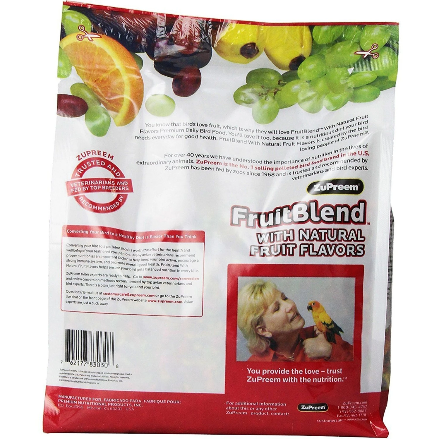 ZuPreem FruitBlend Flavor With Natural Flavors Daily Parrot & Conure Bird Food & ZuPreem Natural Daily Parrot & Conure Bird Food, 3-lb Bag 5 ZuPreem FruitBlend Flavor With Natural Flavors Daily Parrot & Conure Bird Food & ZuPreem Natural Daily Parrot & Conure Bird Food, 3-lb Bag - Image 3