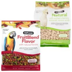 ZuPreem FruitBlend Flavor With Natural Flavors Daily Large Bird Food & ZuPreem Natural Daily Large Bird Food, 3-lb Bag