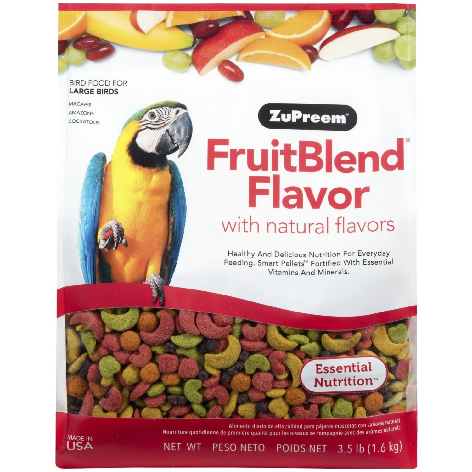 ZuPreem FruitBlend Flavor With Natural Flavors Daily Large Bird Food & ZuPreem Natural Daily Large Bird Food, 3-lb Bag 4 ZuPreem FruitBlend Flavor With Natural Flavors Daily Large Bird Food & ZuPreem Natural Daily Large Bird Food, 3-lb Bag - Image 2