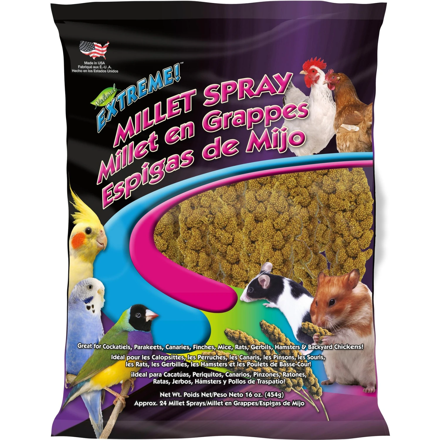 Brown's Extreme! Natural Spray Millet Bird Treat, 16-oz Bag 3 Brown's Extreme! Natural Spray Millet Bird Treat, 16-oz Bag