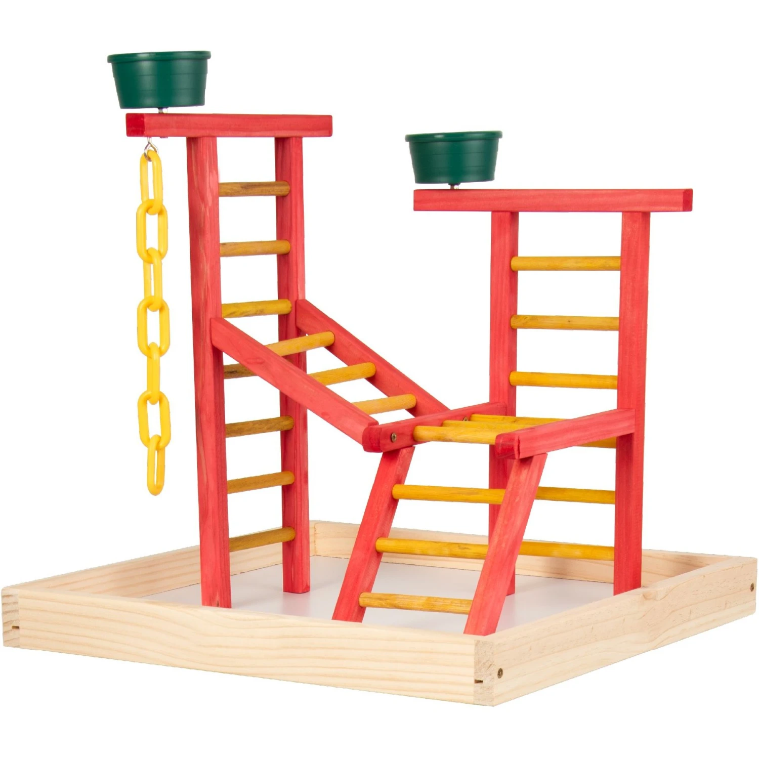 Caitec 18-in Bird Playland With Cups Bird Perch 3 Caitec 18-in Bird Playland With Cups Bird Perch