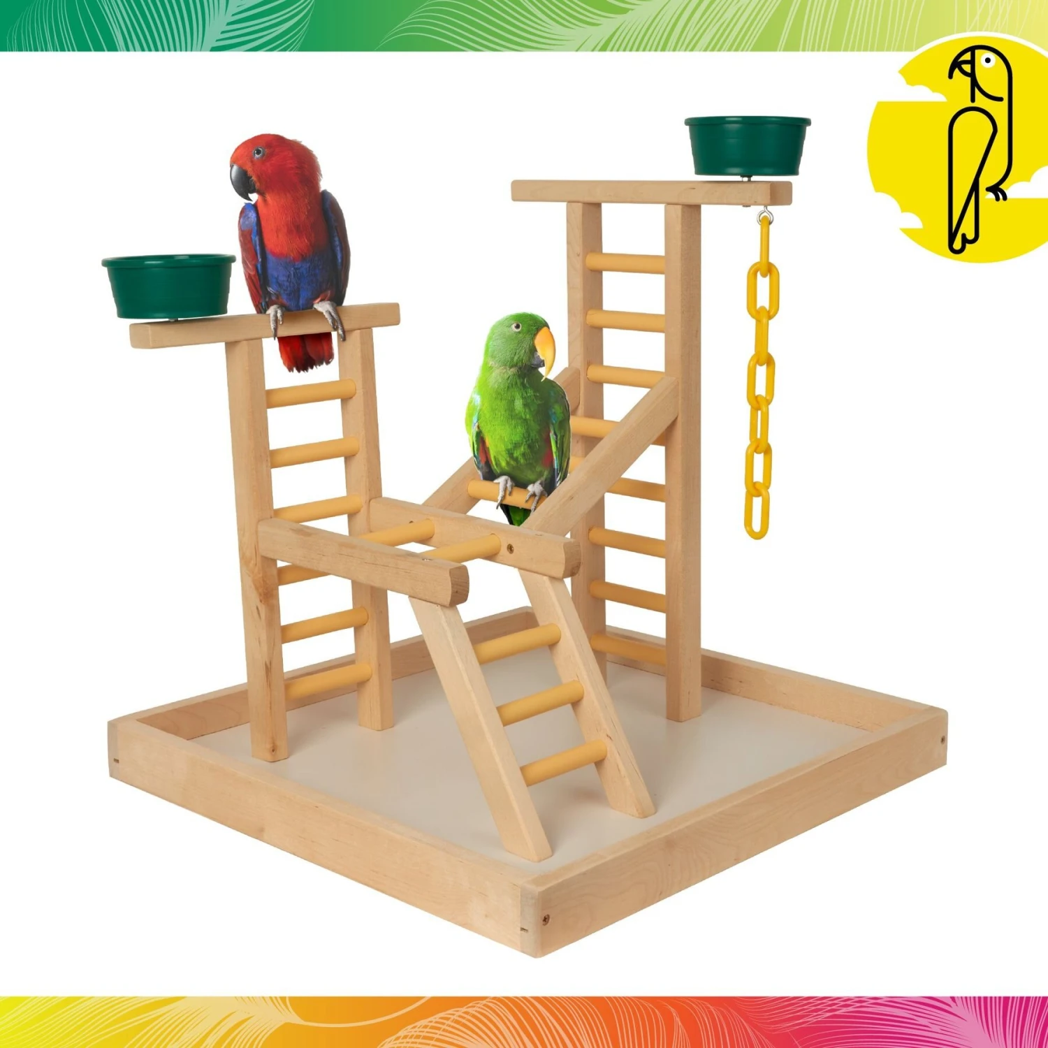 Caitec 20-in Playland With Cups Bird Perch 4 Caitec 20-in Playland With Cups Bird Perch - Image 2