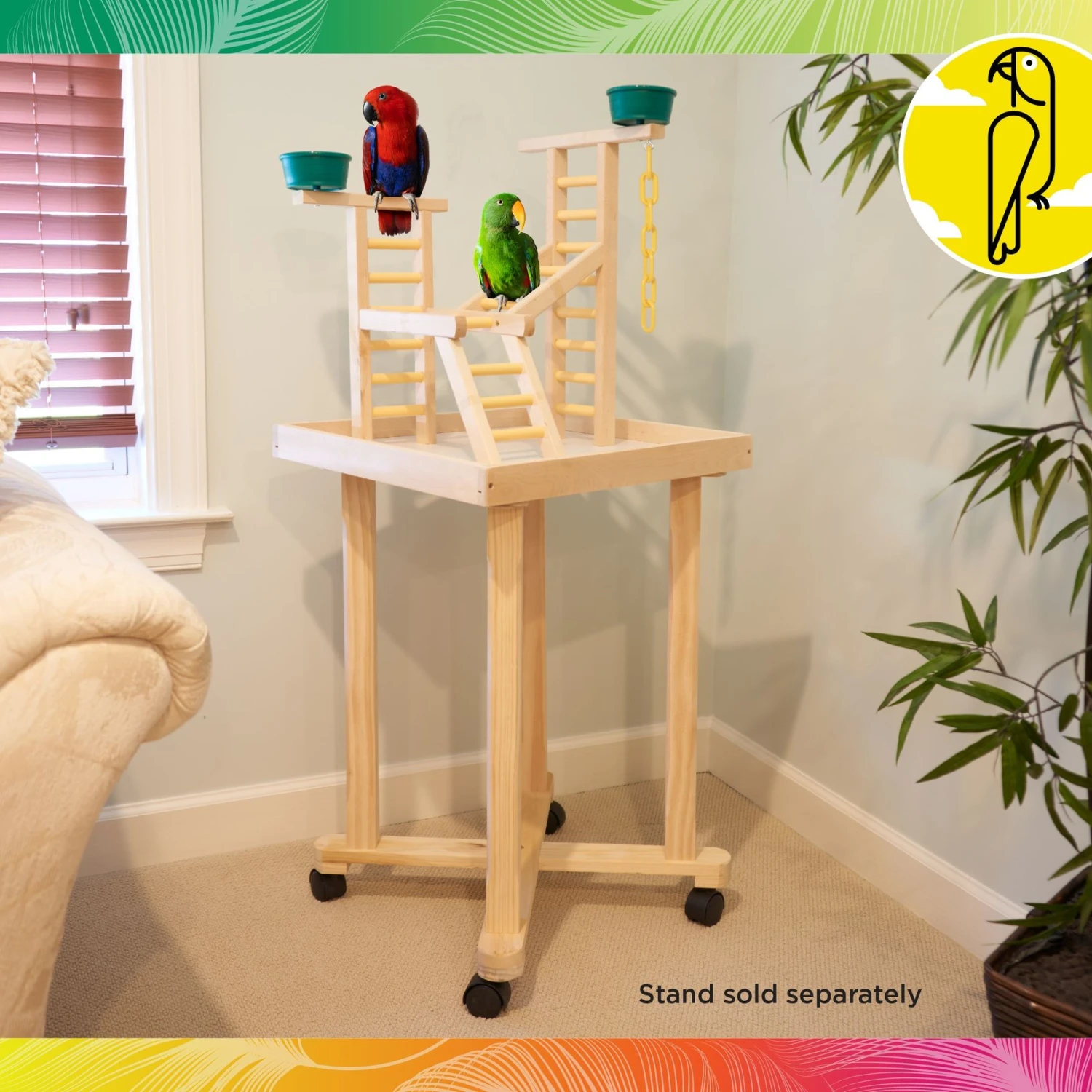 Caitec 20-in Playland With Cups Bird Perch 5 Caitec 20-in Playland With Cups Bird Perch - Image 3