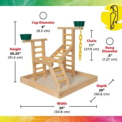 Caitec 20-in Playland With Cups Bird Perch 13 Caitec 20-in Playland With Cups Bird Perch -Sunny Decor Shop 801886 PT3. AC SS1800 V1696000957