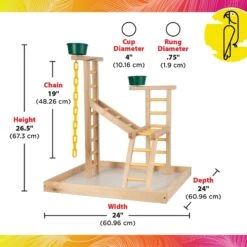Caitec 24-in Playland With Cups Bird Perch -Sunny Decor Shop 801902 PT3. AC SS1800 V1695996669