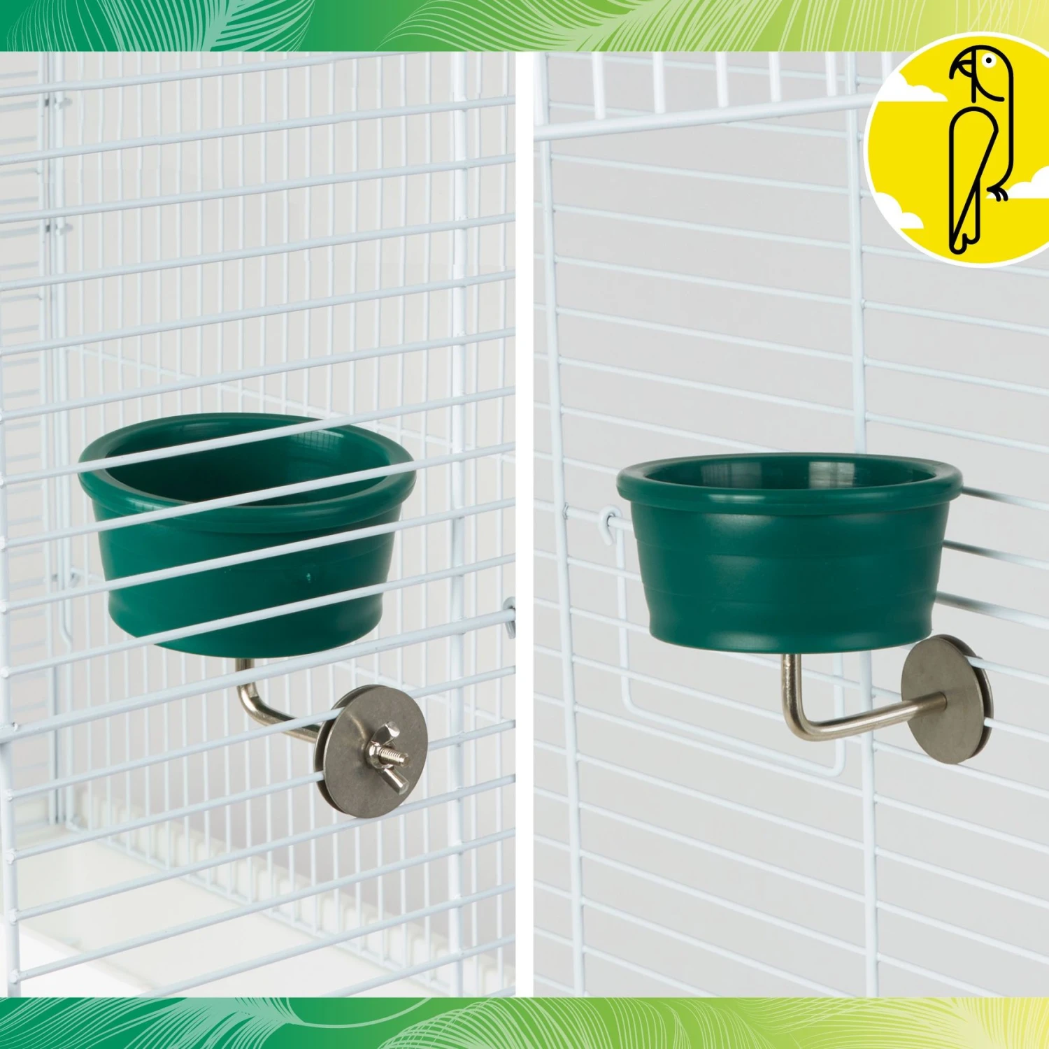 Caitec Plastic Cup With Stainless Hardware Bird Cage Accessory 5 Caitec Plastic Cup With Stainless Hardware Bird Cage Accessory - Image 3