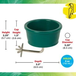 Caitec Plastic Cup With Stainless Hardware Bird Cage Accessory 13 Caitec Plastic Cup With Stainless Hardware Bird Cage Accessory -Sunny Decor Shop 802078 PT3. AC SS1800 V1692813797