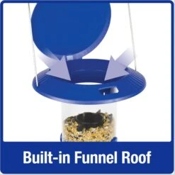 Natures Way Bird Products Wide Funnel Flip Top Bird Feeder, Blue, 2.8-qt -Sunny Decor Shop 818118 PT2. AC SS1800 V1681743309