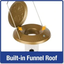 Natures Way Bird Products Deluxe Funnel Flip Top Bird Feeder, Copper, 1.5-qt -Sunny Decor Shop 818134 PT2. AC SS1800 V1681743339