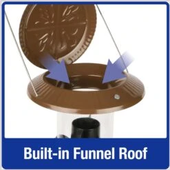 Natures Way Bird Products Wide Deluxe Funnel Flip Top Bird Feeder, Brown, 2.8-qt -Sunny Decor Shop 818150 PT4. AC SS1800 V1681743380