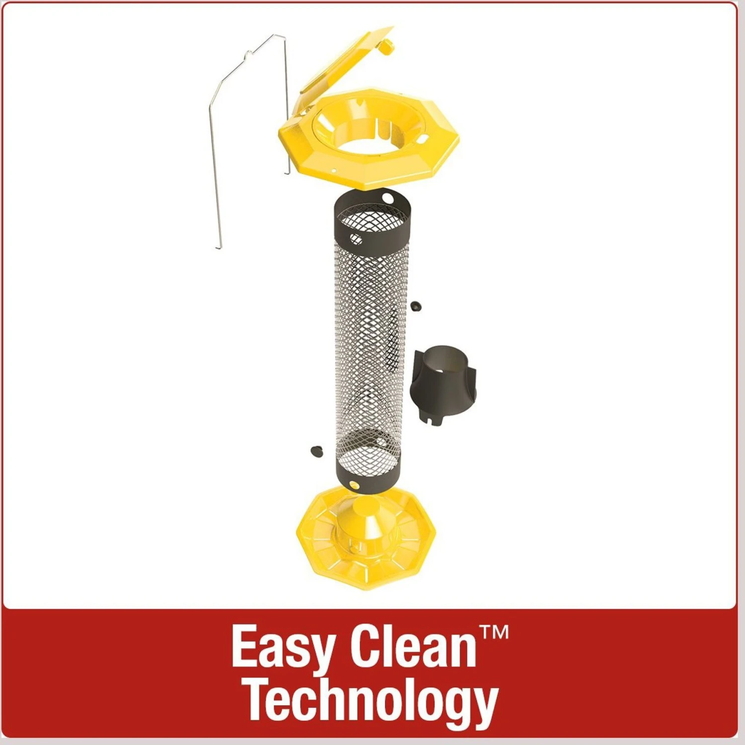 Natures Way Bird Products Funnel Flip Mesh Finch Feeder, Yellow, 1.5-qt 5 Natures Way Bird Products Funnel Flip Mesh Finch Feeder, Yellow, 1.5-qt - Image 3