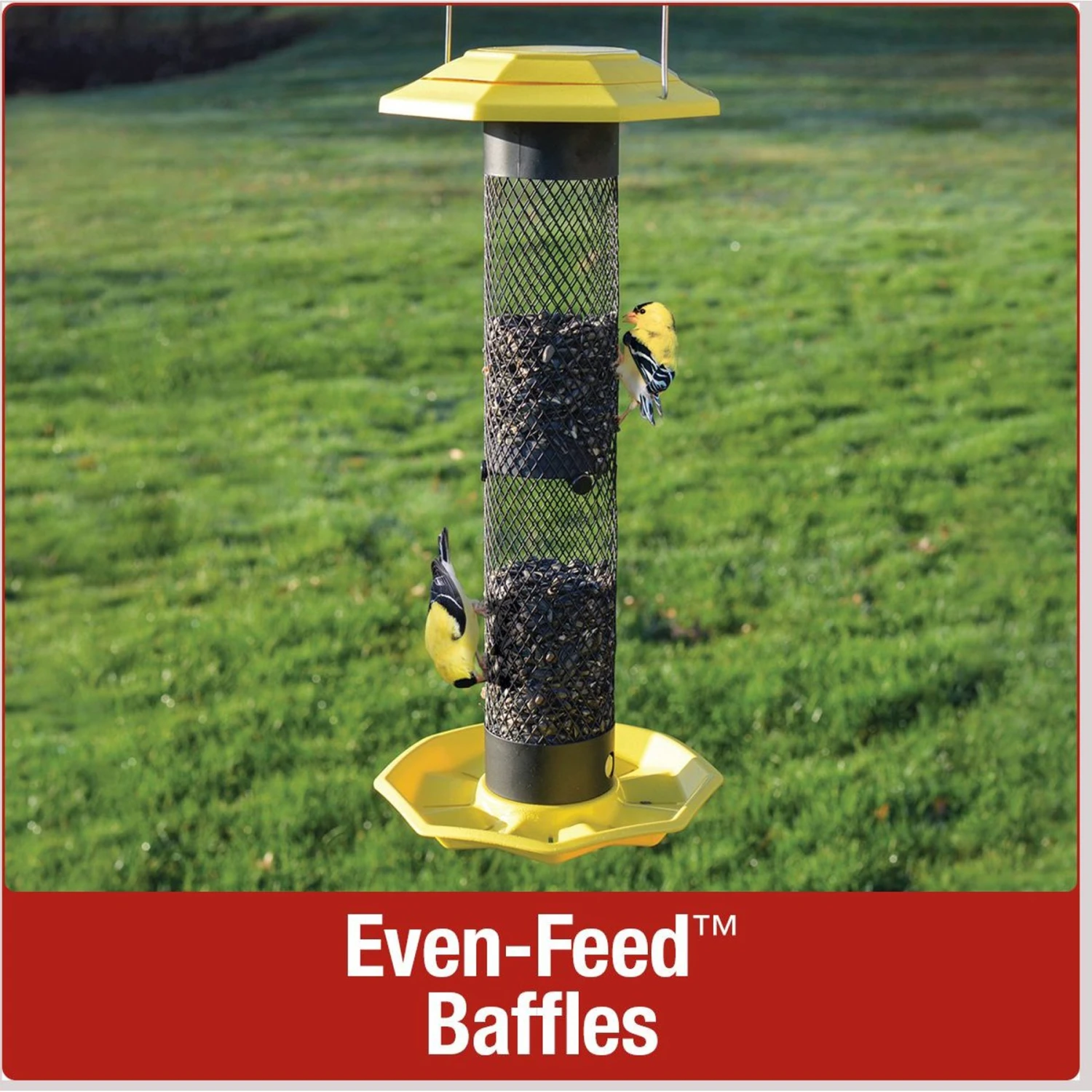 Natures Way Bird Products Funnel Flip Mesh Finch Feeder, Yellow, 1.5-qt 6 Natures Way Bird Products Funnel Flip Mesh Finch Feeder, Yellow, 1.5-qt - Image 4