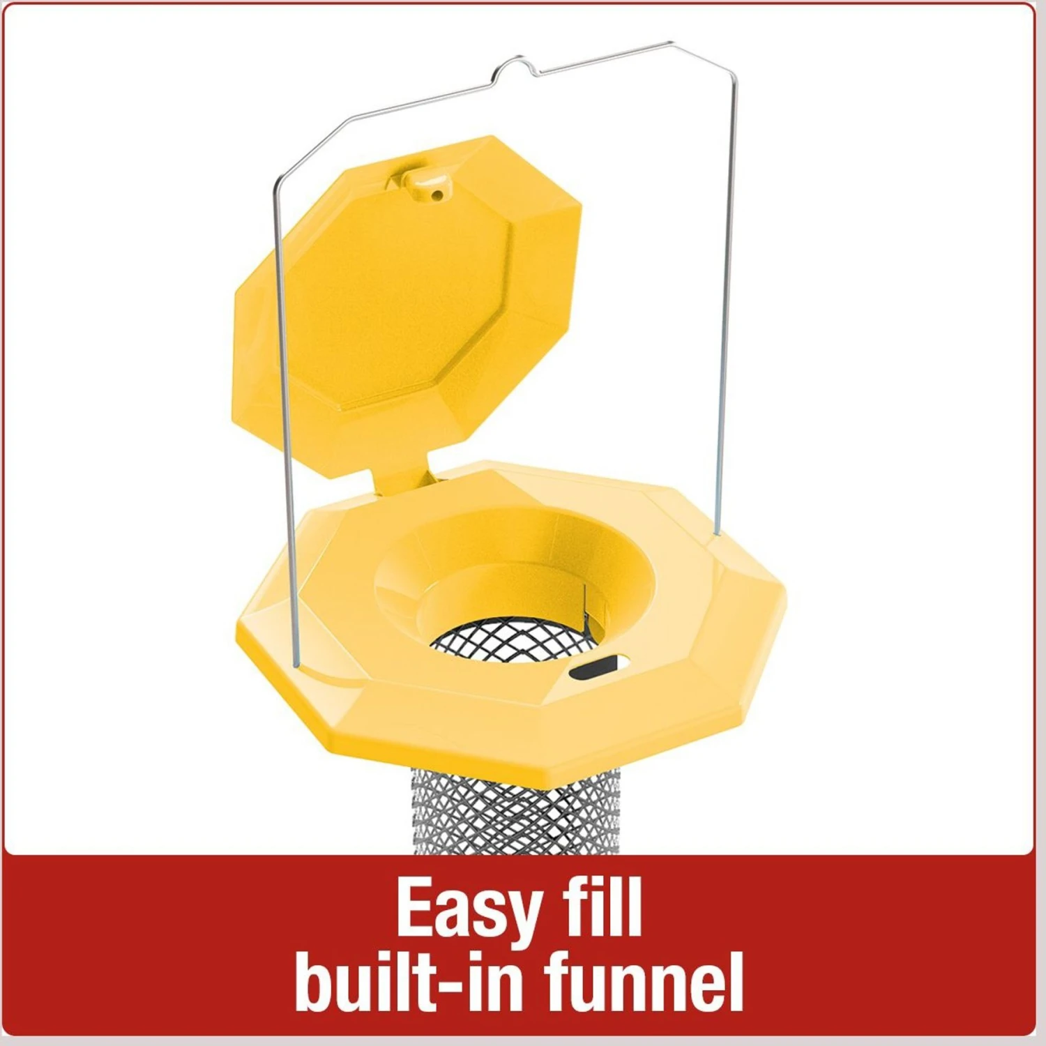 Natures Way Bird Products Funnel Flip Mesh Finch Feeder, Yellow, 1.5-qt 7 Natures Way Bird Products Funnel Flip Mesh Finch Feeder, Yellow, 1.5-qt - Image 5