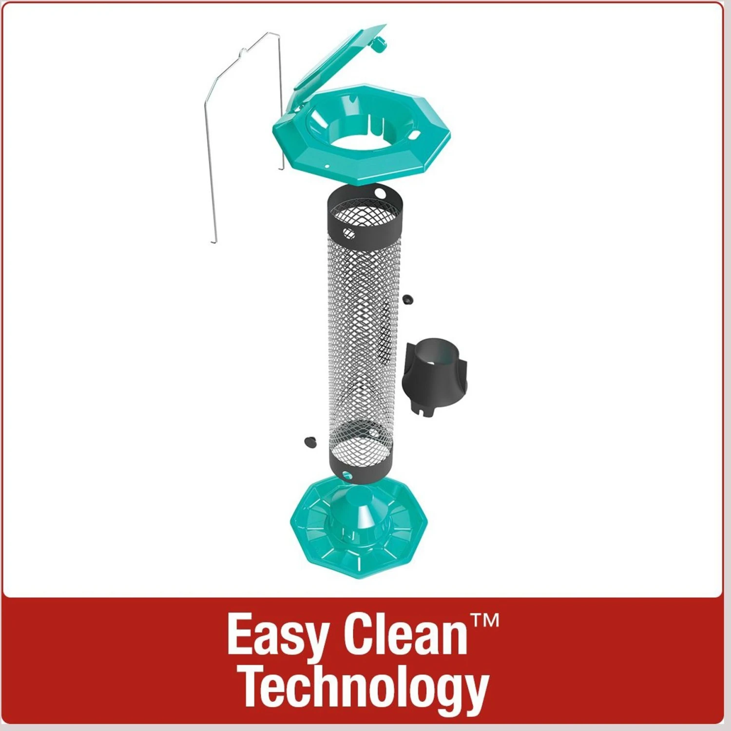 Natures Way Bird Products Funnel Flip Mesh Sunflower Feeder, Teal, 1.5-qt 5 Natures Way Bird Products Funnel Flip Mesh Sunflower Feeder, Teal, 1.5-qt - Image 3