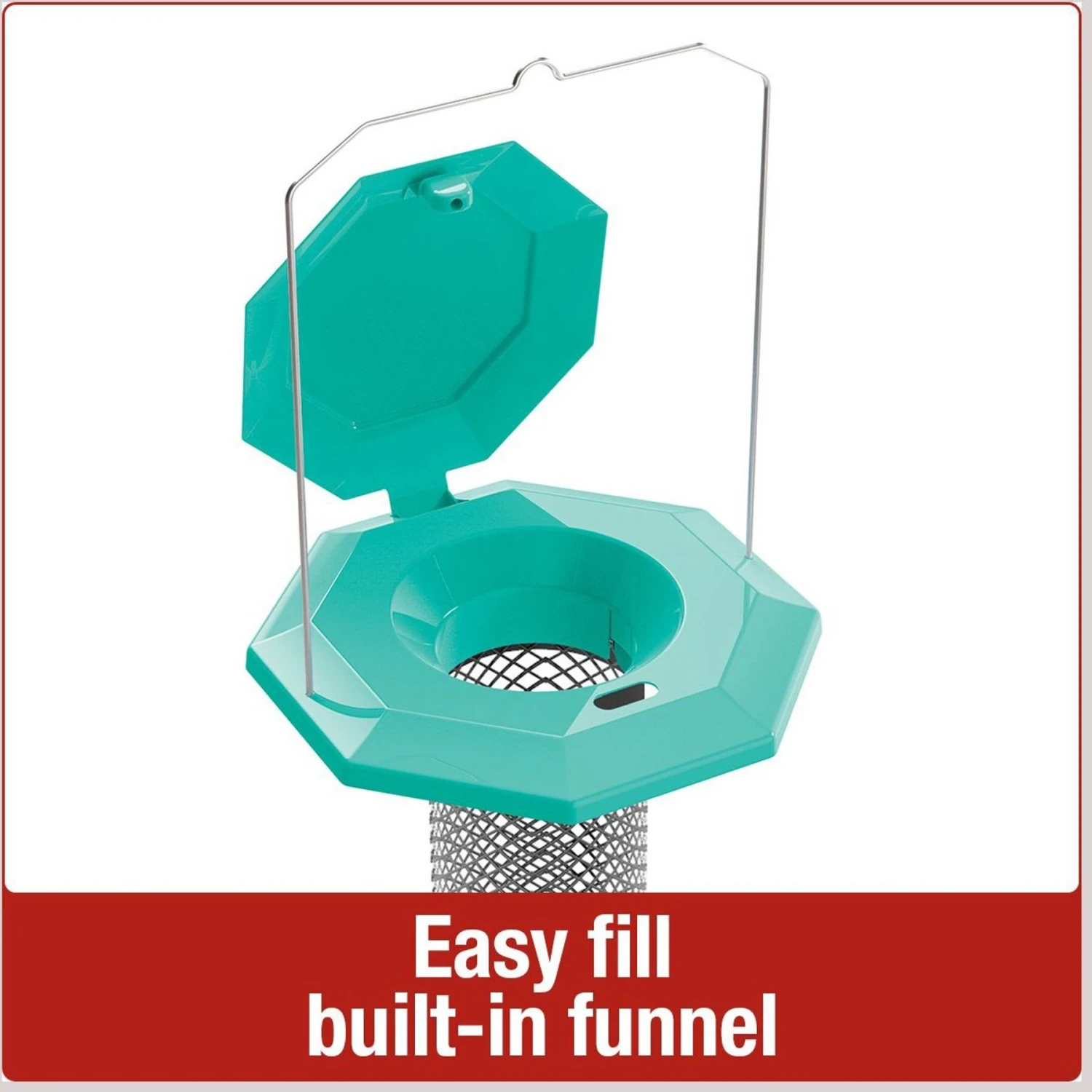 Natures Way Bird Products Funnel Flip Mesh Sunflower Feeder, Teal, 1.5-qt 7 Natures Way Bird Products Funnel Flip Mesh Sunflower Feeder, Teal, 1.5-qt - Image 5