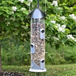 Natures Way Bird Products Wide Deluxe Easy Clean Decorative Bird Feeder, Silver, 2.8-qt -Sunny Decor Shop 818198 PT2. AC SS1800 V1681509571