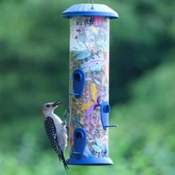 Natures Way Bird Products Fantasy Floral Easy Clean Bird Feeder, Blue, 2.8-qt -Sunny Decor Shop 818246 PT2. AC SS1800 V1681509692