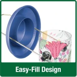 Natures Way Bird Products Fantasy Floral Easy Clean Bird Feeder, Blue, 2.8-qt -Sunny Decor Shop 818246 PT4. AC SS1800 V1681743686