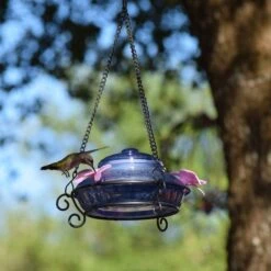 Natures Way Bird Products Illuminated Antique Top-Fill Hummingbird Feeder, Blue, 14-oz -Sunny Decor Shop 818574 PT1. AC SS1800 V1681501037
