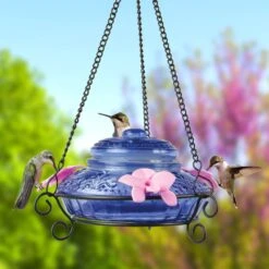 Natures Way Bird Products Illuminated Antique Top-Fill Hummingbird Feeder, Blue, 14-oz -Sunny Decor Shop 818574 PT2. AC SS1800 V1681501610