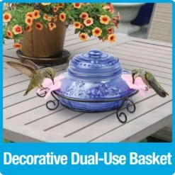 Natures Way Bird Products Illuminated Antique Top-Fill Hummingbird Feeder, Blue, 14-oz -Sunny Decor Shop 818574 PT3. AC SS1800 V1681500924