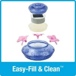 Natures Way Bird Products Illuminated Antique Top-Fill Hummingbird Feeder, Blue, 14-oz -Sunny Decor Shop 818574 PT4. AC SS1800 V1681502422