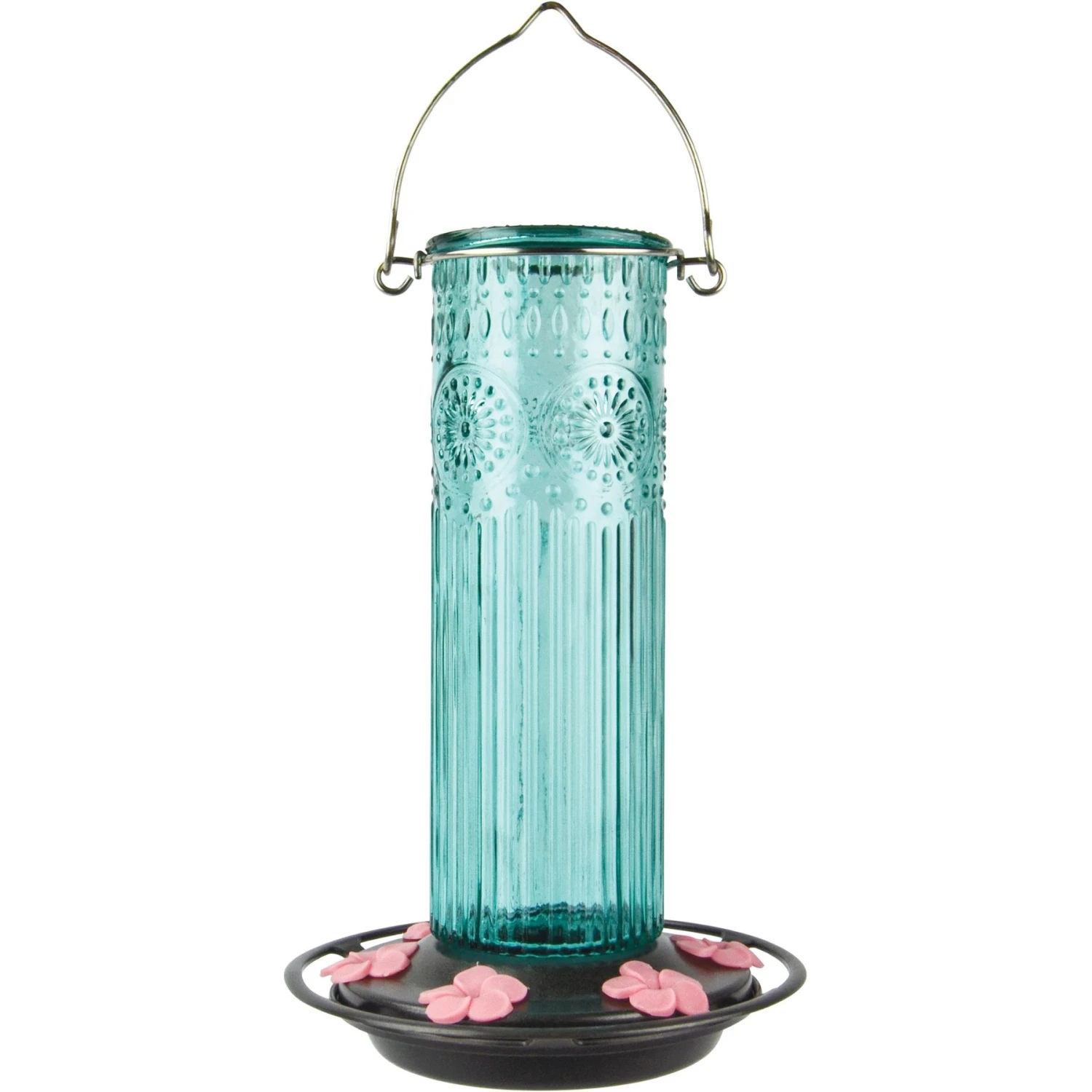 Natures Way Bird Products Antique Glass Gravity Hummingbird Feeder, Teal, 28-oz 3 Natures Way Bird Products Antique Glass Gravity Hummingbird Feeder, Teal, 28-oz