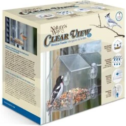 Natures Way Bird Products Clear View Window Bird Feeder, Clear, 2-cup -Sunny Decor Shop 818654 PT3. AC SS1800 V1681738100